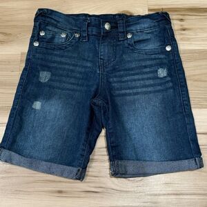 True Religion Blue Jean Denim Adjustable Shorts Girls 7